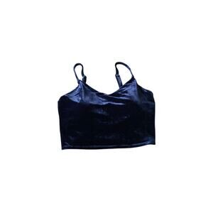 Athleta blue velvet strappy crop top, size small